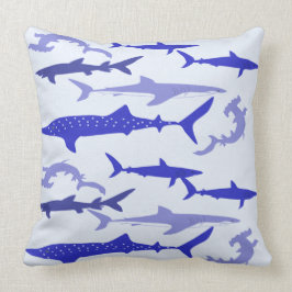Cojín Decorativo Tiburones azules