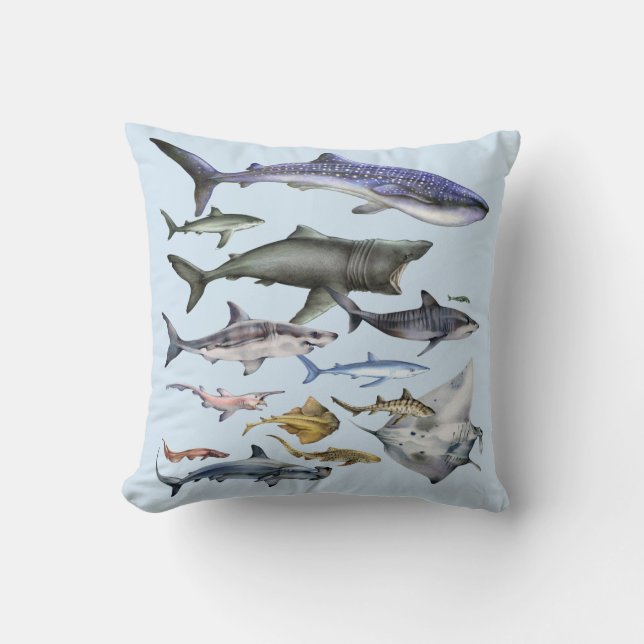 Cojín Decorativo Tiburones del mundo (Anverso)