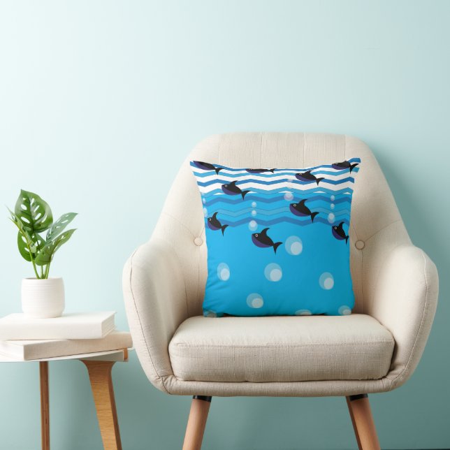 Cojín Decorativo Tiburones Lindos Océano (Silla)