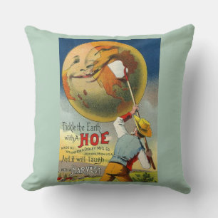 Cojín Decorativo Tickle the Earth - Tarjeta de comercio victoriana