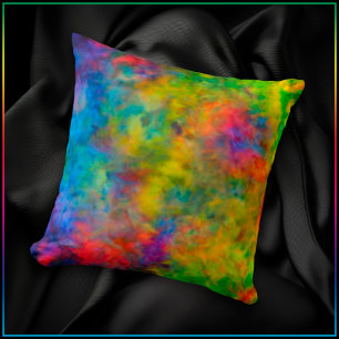 Cojín Decorativo [Tie-Dye Atómico]  Colores Arcoíris Psicodélicos