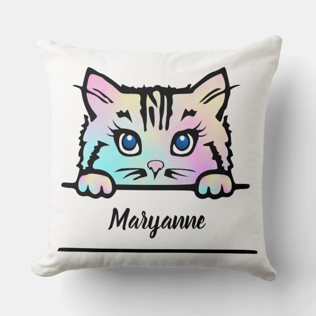 Cojín Decorativo Tie Dye Kitty (Anverso)