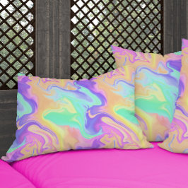Cojín Decorativo Tie Dye Swirl Pastel Groovy