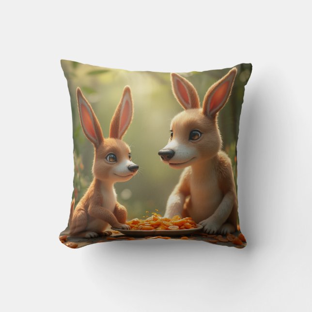 Cojín Decorativo tiempo de comidas para animales (Anverso)