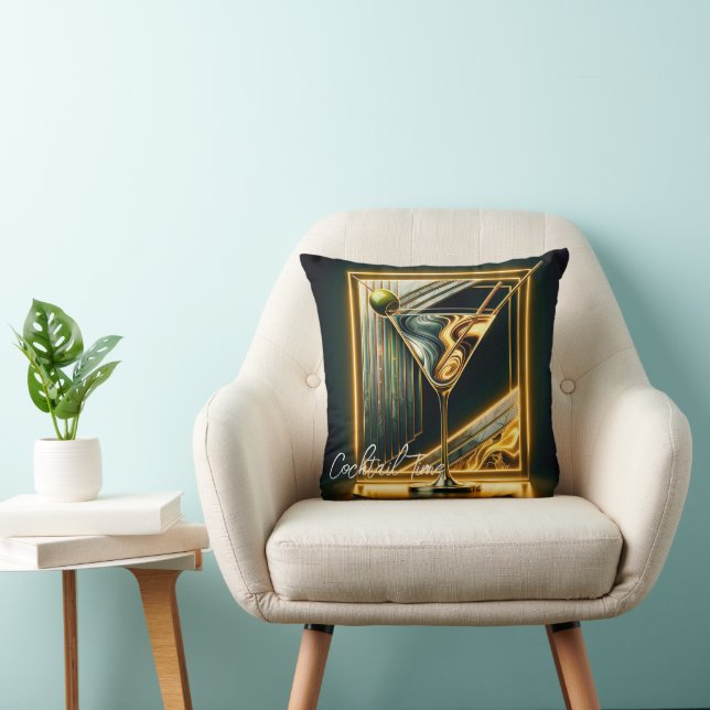 Cojín Decorativo Tiempo de Fiesta popular neón personalizado (Silla)