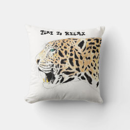 Cojín Decorativo Tiempo de relajar el leopardo