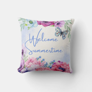 Cojín Decorativo Tiempo de verano de bienvenida para la naturaleza