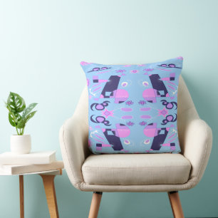 Cojín Decorativo Tiempos de remolino Azul Lilac Rosa Indigo Blanco