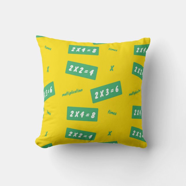 Cojín Decorativo Tiempos dos de aprendizaje amarillo (Anverso)