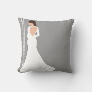 Cojín Decorativo Tienda de Novias Brillo Vestido de Novia Blanco Mo