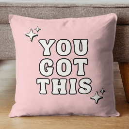 Cojín Decorativo Tienes Esto Cita Motivacional Retro Rosa