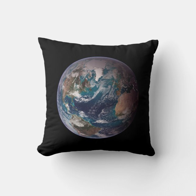 Cojín Decorativo Tierra de Mármol Azul (Hemisferio Occidental) (Anverso)