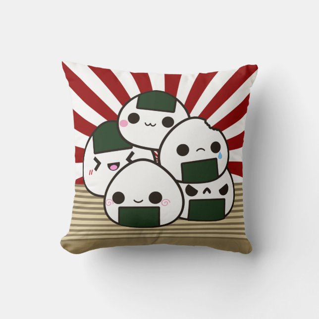 Cojín Decorativo Tierra del Onigiri de levantamiento (Anverso)