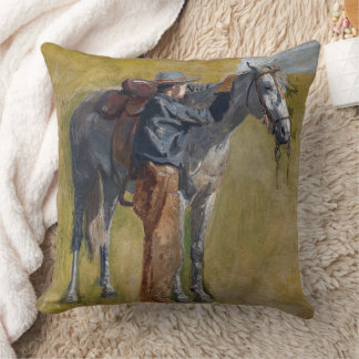 Cojín Decorativo Tierras baldías americanas: vaquero del viejo oest