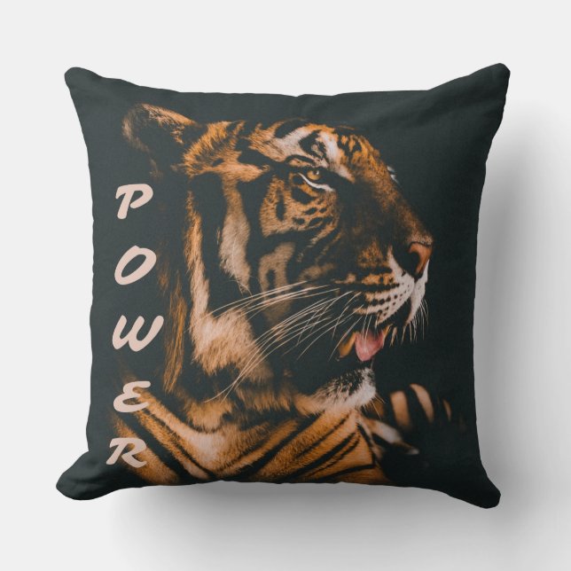 Cojín Decorativo Tiger Power Stripes Fierst Motivational (Anverso)