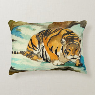 Cojín Decorativo Tigre acuarela