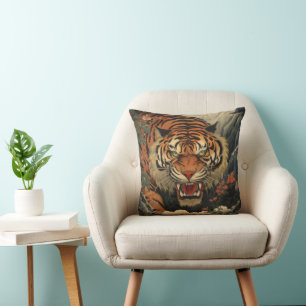 Cojín Decorativo Tigre Asiático Tradicional