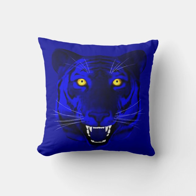 Cojín Decorativo Tigre azul (Anverso)