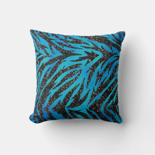 Cojín Decorativo Tigre azul y negro a rayas