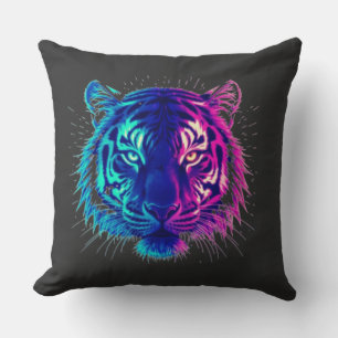 Cojín Decorativo Tigre Blanco de Neón – Arte de Vida Silvestre Cybe