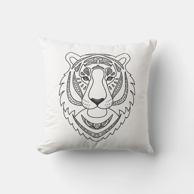 Cojín Decorativo Tigre blanco inspirado (Anverso)