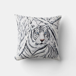 Cojín Decorativo Tigre blanco mezclando