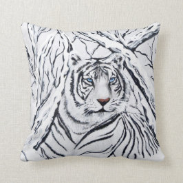 Cojín Decorativo Tigre blanco mezclando