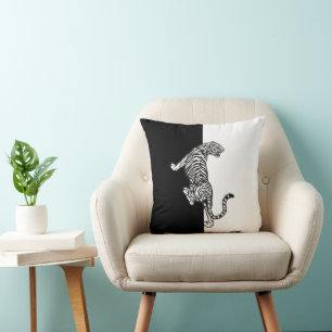 Cojín Decorativo Tigre Blanco Negro