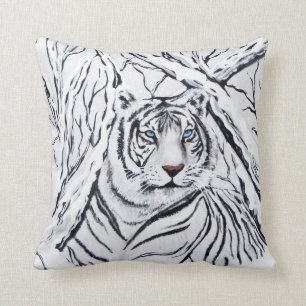 Cojín Decorativo Tigre blanco que mezcla adentro