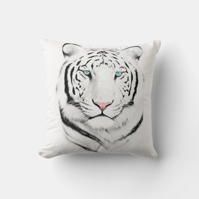 Cojín Decorativo Tigre blanco siberiano (Anverso)