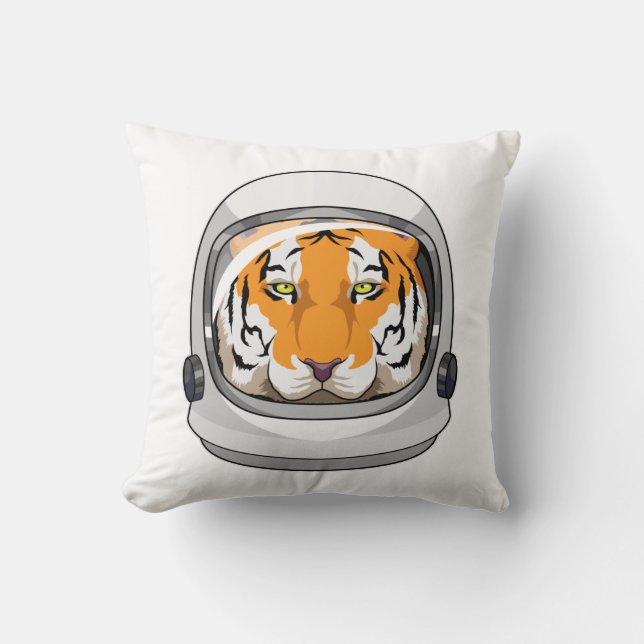 Cojín Decorativo Tigre como astronauta con casco (Anverso)