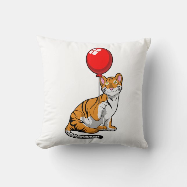 Cojín Decorativo Tigre con globo (Anverso)