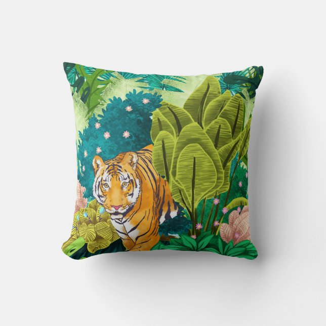 Cojín Decorativo Tigre de la jungla (Anverso)