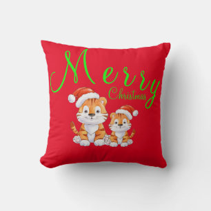 Cojín Decorativo Tigre de Navidad