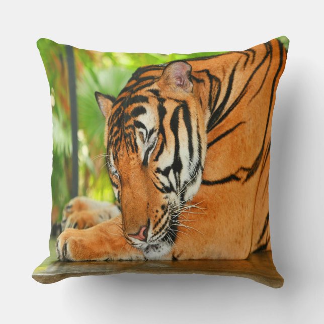 Cojín Decorativo Tigre durmiente (Anverso)