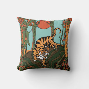 Cojín Decorativo Tigre en el bosque (un tigre no puede ser domestic