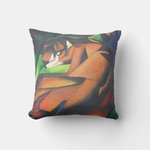 Cojín Decorativo Tigre En Estilo De Arte Geométrico Franz Marc