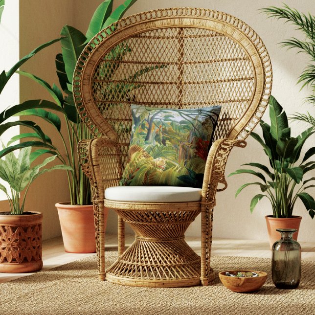 Cojín Decorativo Tigre en la tormenta tropical Henri Rousseau (Subido por el creador)