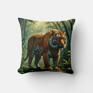 Cojín Decorativo Tigre heroico con franjas brillantes