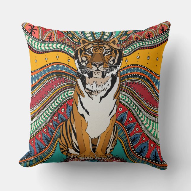 Cojín Decorativo Tigre indio (Anverso)