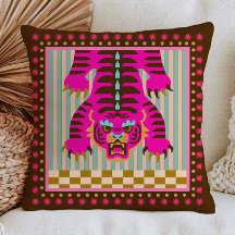 Tigre japonés en rayas y estampado de cuadros dive