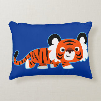 Cojín Decorativo Tigre Personalizado lindo en el acento del altillo