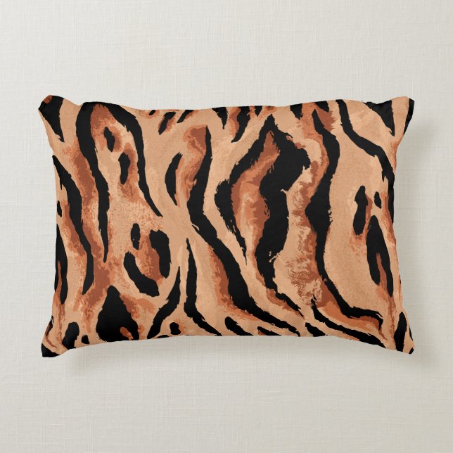 Cojín Decorativo tigre sin costuras, patrón de piel de leopardo (Anverso)