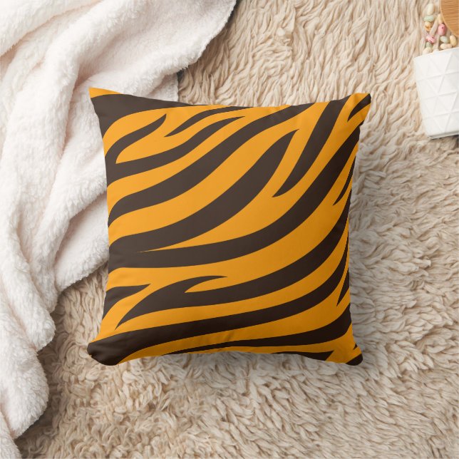Cojín Decorativo Tigre Stripe Naranja negro Patrón de piel de anima (Manta)