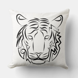 Cojín Decorativo Tigre tribal blanco y negro