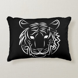 Cojín Decorativo Tigre tribal blanco y negro