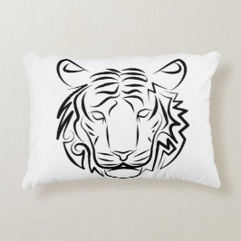 Cojín Decorativo Tigre tribal blanco y negro