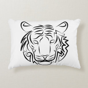 Cojín Decorativo Tigre Tribal Blanco y Negro