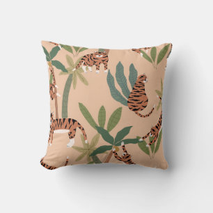Cojín Decorativo Tigres de verano palmeras exóticas