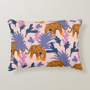 Cojín Decorativo Tigres tropicales patrón de cosecha de selva